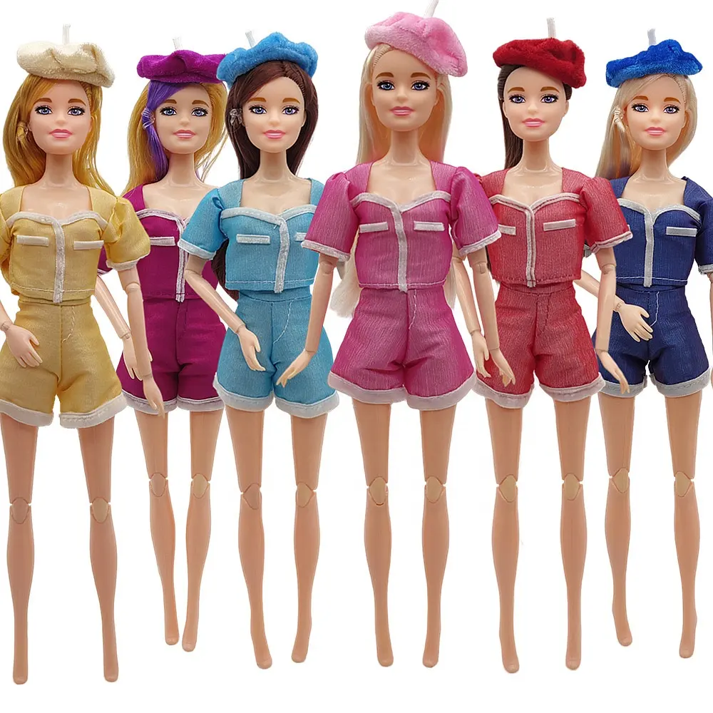 Дропшиппинг 30 см аксессуары для куклы сменная одежда для девочек модный костюм верх и нижний топ брюки со шляпой