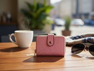 Portafoglio Mini Bifold da Donna, Chiusura a Bottone, in Microfibra Sintetica, Stile Minimalista - Product Image 2