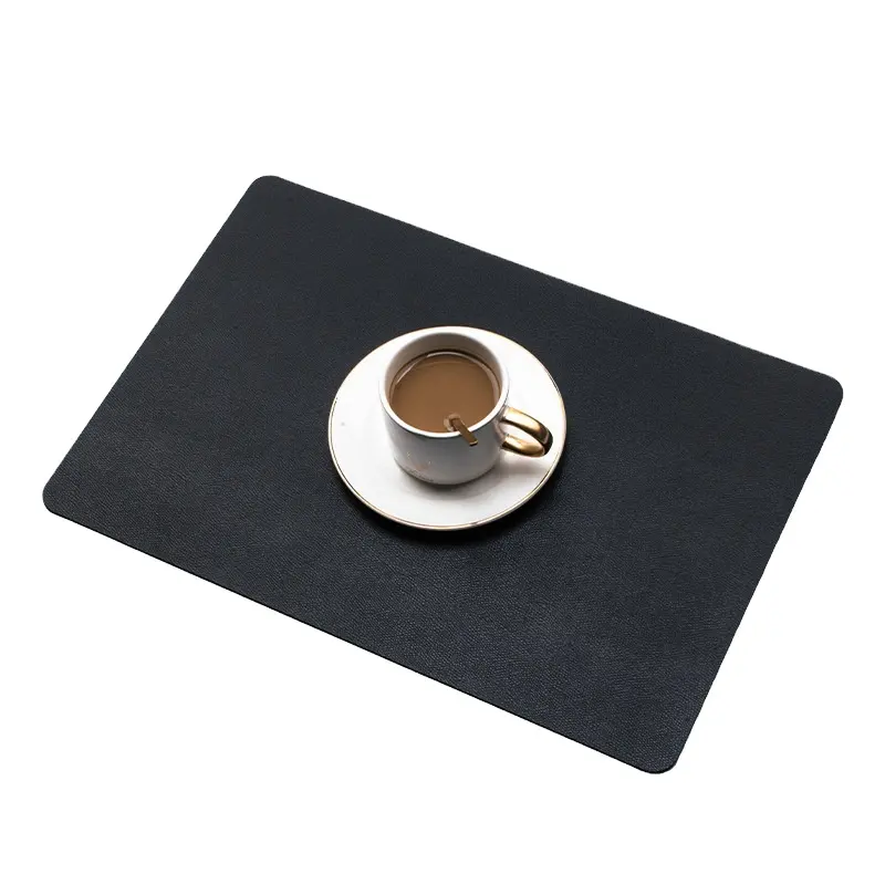 high quality water proof heat resistant place mats grey tovaglietta tischset wedding PU leather PVC placemat for dining table