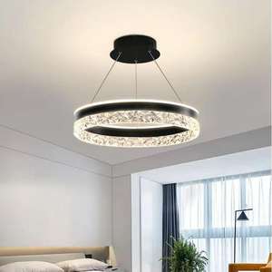 Araña de espectro completo LED acrílico Circular D19.7in, lámpara colgante minimalista moderna para dormitorio, lámpara de techo redonda creativa - Product Image 5