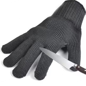 Gants tactiques noirs en soie anti-coupure en gros avec protection en maille contre les coupures, personnalisables, vente directe d'usine - Product Image 3