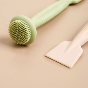 Food Grade Silicone Dual-Ended Mask <b>Brush</b> Face Scrubber 2-in-1 Clay Mask Applicator Spatula Edge Durable Facial Cleansing - Product Image 1