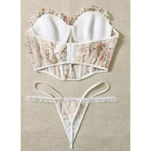 Set di Lingerie da donna Sexy in metallo con catena e circonferenza delle gambe divertente reggiseno e slip - Product Image 3