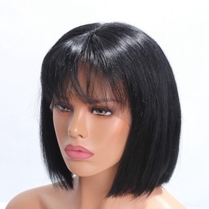 Parrucca Bob con Frangia in Capelli Umani, Corta e Liscia, Densità Elevata, Nero Naturale, 100% Capelli Umani, Aspetto Morbido e Naturale - Product Image 4