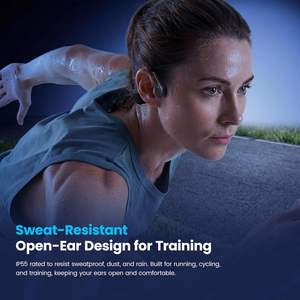 Écouteurs à conduction osseuse HKHB pour le sport sans fil 5.4, oreille ouverte, étanches IP55, autonomie 10H, portée 10M, transducteur unique - Product Image 2