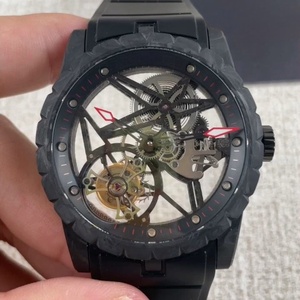 Reloj Mecánico de Diseño para Hombre con Esfera Hueca y Tourbillon, Reloj Automático de Alta Calidad con Fibra de Carbono - Product Image 2