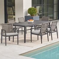 Table à manger d'extérieur en aluminium design moderne bonne qualité bon marché pour jardin salon hôtel cour entrepôt