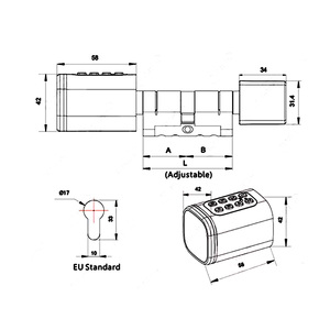 Smart Cylinder <strong>Lock</strong> Waterproof IP65 European Mortise TT <strong>Lock</strong> <strong>APP</strong> with Password and IC Card Recogntion - Product Image 6