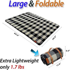 Wholesale <b>Blanket</b> Custom Outdoor Camping Rug Beach Mat Portable Foldable Cotton Canvas <b>Picnic</b> Pad Waterproof - Product Image 4