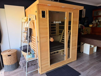 Estufa de Sauna Ecológica de Infrarrojos Lejanos de Espectro Completo, de Madera Maciza de Hemlock, para Interiores, Moderna, Ideal para Villas y Apartamentos, para 2 Personas, Bajo EMF