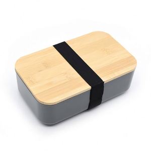 Wholesale School <b>Lunch</b> Box <b>Set</b> Plastic Bento <b>Lunch</b> Box with Bamboo Lid - Product Image 1