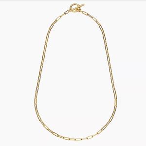 Collar de cadena de eslabones de acero inoxidable chapado en oro de 18 quilates con cierre OT impermeable, diseño de clip simple, para mujer - Product Image 5