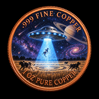 UFO Uzay Aracı Galaksi Hatıra Eşyası Madeni Para 1 oz Saf Bakır Özel Toptan Sipariş UV Renkli Baskı Kabartmalı