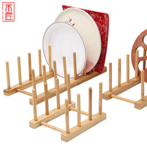 Bamboo Dish Drainer Round Multifunction <b>Kitchen</b> <b>Storage</b> Rack For Dish And Bowl - Product Image 5