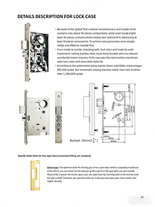 Serrure de porte mécanique en bois forgée en cuivre, robuste, antirouille, antivol, anti-effraction, anti-sablage, facile à installer pour entrée de pièce - Product Image 4