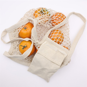 Diseño gratuito personalizado portátil colorido Cadena de red reutilizable compras comestibles bolsa de mano barata bolsa de malla de algodón para frutas y verduras - Product Image 2