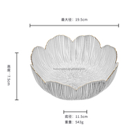 Vente directe d'usine, design élégant antique, ensemble de 3 bols à mélanger en verre en forme de pétale de fleur, prix bas, plusieurs tailles