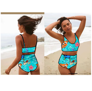 水着 キッズ 女の子 工場カスタム 幼児 女の子 ノースリーブ ツーピース水着 漫画柄 - Product Image 3