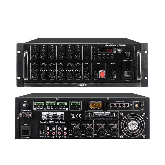 PA 6 Zone Integrated Mixer Amplifier with BT/USB/FM/SD