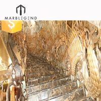 Escaliers ronds en marbre marron, design d'intérieur de villa Super, 1 pièce