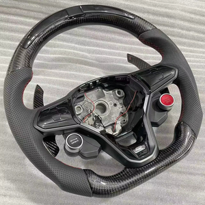 Volante Deportivo Personalizado de Fibra de Carbono con LED e Indicador de RPM para <span class=keywords><strong>VW</strong></span> Golf 8 MK8 Passat Touareg Tiguan <span class=keywords><strong>Polo</strong></span> GTI GTD CC Jetta - Product Image 1