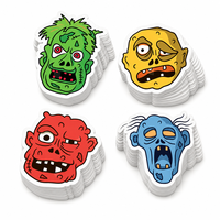 Autocollant en vinyle découpé sur mesure, imperméable, adhésif puissant, motif monstre zombie, personnalisé pour ordinateur portable, skateboard, bouteille d'eau