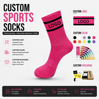 Chaussettes mi-mollet en coton respirant tricotées avec logo personnalisé, vente en gros, unisexe, confortables, pour le sport et le quotidien