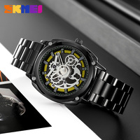 SKMEI 2293 hommes en acier inoxydable Quartz analogique montre d'affaires Logo client luxe et Style Antique montre à Quartz de haute qualité