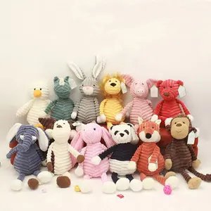 2024 Cute Striped Fox Plush Toys For Children Stuffed Animals Soft Panda Bunny Plush Toys Kids Sleeping Doll Christmas gift