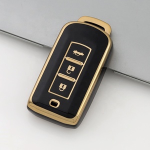 Vàng Cạnh TPU chìa khóa xe Bìa phù hợp cho Mitsubishi <span class=keywords><strong>3</strong></span> nút Outlander Lancer Eclipse Mirage Phụ Kiện Xe Hơi Key Fob trường Hợp Chủ - Product Image 2