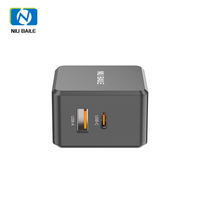 Cargador Rápido GaN NIUBAILE de 65W, PD 3.0, QC2.0, 1A1C, Enchufe Europeo Ignífugo para Teléfono Móvil, Laptop, Reloj Inteligente, Ecológico