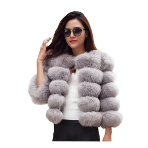 Manteau en fausse fourrure pour femmes col recadrée floue veste femmes épaissir décontracté vêtements d'extérieur femmes manteau d'hiver