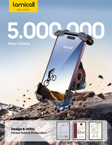 Support de téléphone portable pour vélo Lamicall BM02, mains libres, réglable, support de téléphone pour scooter, antidérapant, <span class=keywords><strong>pince</strong></span> pour guidon de vélo, 4,7-6,8 pouces - Product Image 6