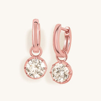 Nouveautés Xinyun - Boucles d'oreilles tendance en argent sterling 925 et plaqué or avec zirconias de style créoles pour femmes - Cadeau de mariage