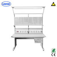 Mesa de Trabajo Antiestática Multiusos Leenol con Toma de Corriente para Plantas de Fabricación de Electrónica