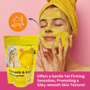 Discos limpiadores de cúrcuma y ácido kójico para el rostro, 20 unidades, con vitamina B5 y C, toallitas exfoliantes faciales - Product Image 6