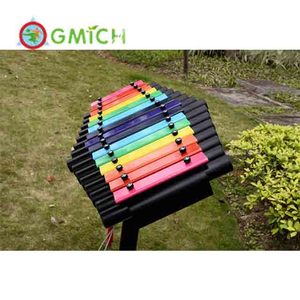Hochwertiges JMQ-220323 Kinderspiel-Musikinstrument für den Außenbereich individuelles Logo Regenbogen-Stahl-Sticksharfe für Anfänger - Product Image 4