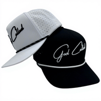 New Fashion Custom PVC Patch Logo 5 Panel Waterproof Polyester Sport Golf Hat Laser Cut Perforated Dad Gorras Rope Baseball Cap