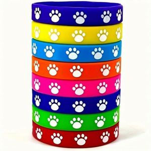 Pulsera de Silicona para Fiestas con Lindo Diseño de Huella de Pata de Mascota, Brazalete de Goma Personalizable con Diseño de Perro, Pulsera Promocional - Product Image 5