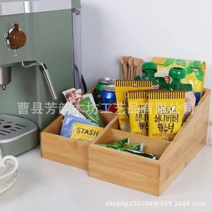 Solid Wood Compartmentalized <b>Storage</b> <b>Box</b> Rectangle Office Organizer Desktop <b>Drawer</b> Organizer For Remote Control Snacks - Product Image 2