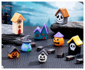 Figurines de fée en résine peintes à la main Vente en gros Maison de village Tour de ville Miniature Accessoires d'Halloween Décoration de jardin Jouet poupée - Product Image 4