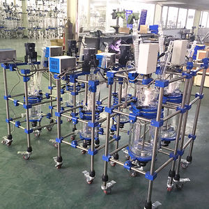 50l 100l 200l Escala industrial Laboratorio químico Vaso de reacción de mezcla al vacío Reactor de vidrio con camisa - Product Image 6