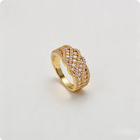Cincin Rantai Perak Sterling S925 Unisex QX Custom untuk Pernikahan/Pertunangan, Bertabur Zirkon, Mewah Berkilau, Kualitas Tinggi, Perhiasan Grosir