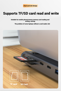 12in1 <span class=keywords><strong>USB</strong></span> 3.0 Type-C ドッキングステーション デュアルモニター 4K 100W PD急速充電 ギガビットイーサネット メタル製 マイクロカード対応 OEM対応 - Product Image 6