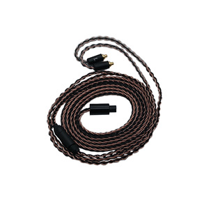 Cable trenzado mixto de cobre sin oxígeno y cobre negro de 8 hilos, conector desmontable 3 en 1 para Sennheiser IE200 300 600 - Product Image 1