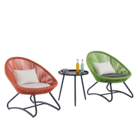 Ensemble de salon de jardin en rotin tressé pour patio, jardin et cour