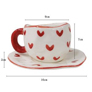 Mug à café en céramique avec glaçure perlée et tasse à thé nuage kawaii avec soucoupe, logo personnalisé imprimé pour le bureau et la maison - Product Image 5
