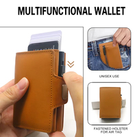 Portefeuille bloquant RFID de concepteur de Offre Spéciale pour hommes porte-cartes en cuir véritable avec couverture en aluminium doublure en Polyester de prix usine