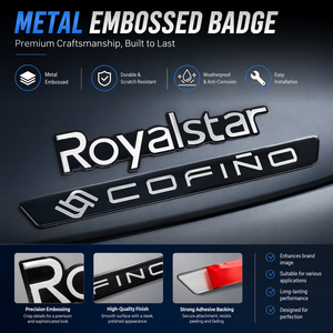Badge Metallici Autoadesivi Impermeabili con Logo Personalizzato, Emblemi 3D in Alluminio per Auto, Adesivi Logo Resistenti alle Intemperie Facili da Applicare - Product Image 1