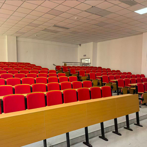 Tables et chaises scolaires modernes en tissu éponge pliables avec pieds en fer, chaises <span class=keywords><strong>d</strong></span>'auditorium, mobilier scolaire - Product Image 6
